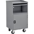 Global Equipment Mobile Computer Cabinet, 27"W x 24"D x 49-1/2"H, Dark Gray, Assembled 694561GYA